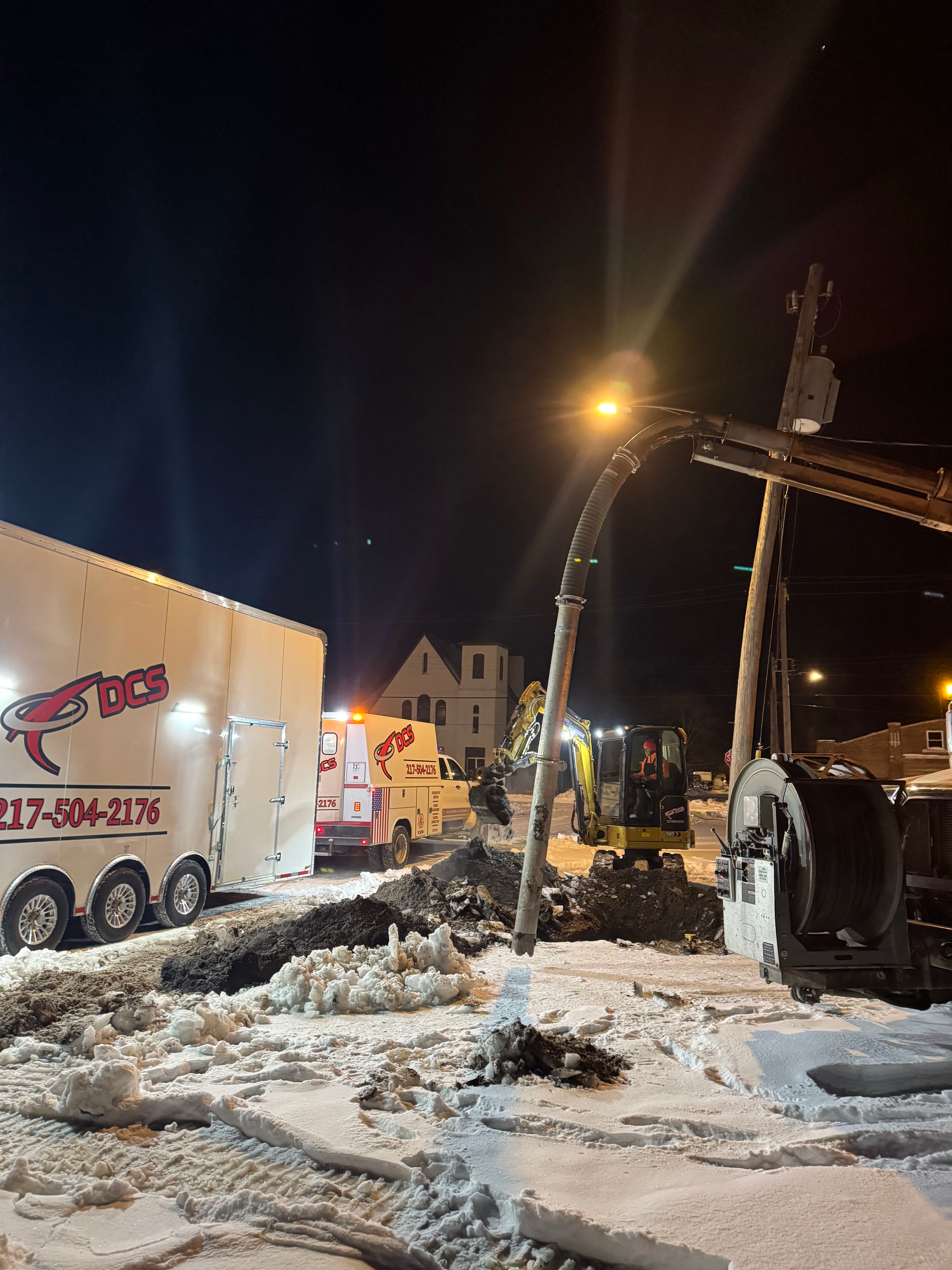Project Late Night Water Main Repairs in Snowy Conditions image